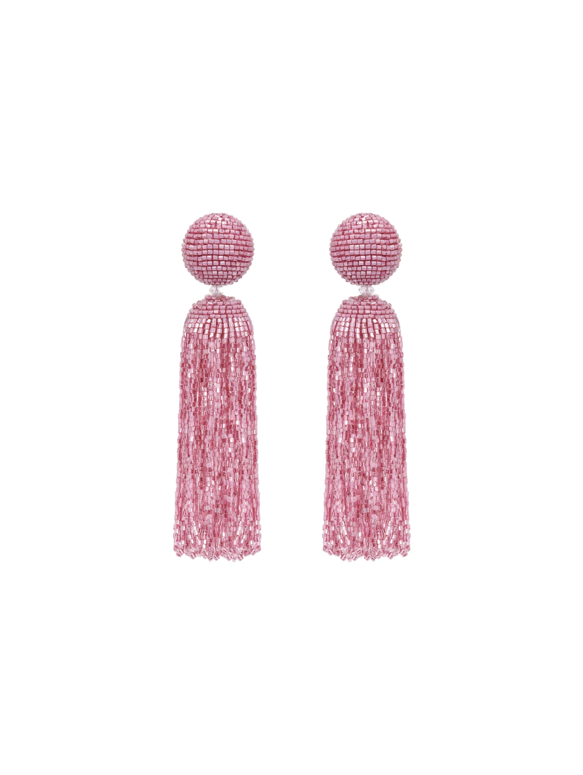 Oscar de la Renta Metallic Beaded Tassel Clip-On Earrings | Jewelry | Luxury Shoes Oscar de la Renta Metallic Beaded Tassel Clip-On Earrings