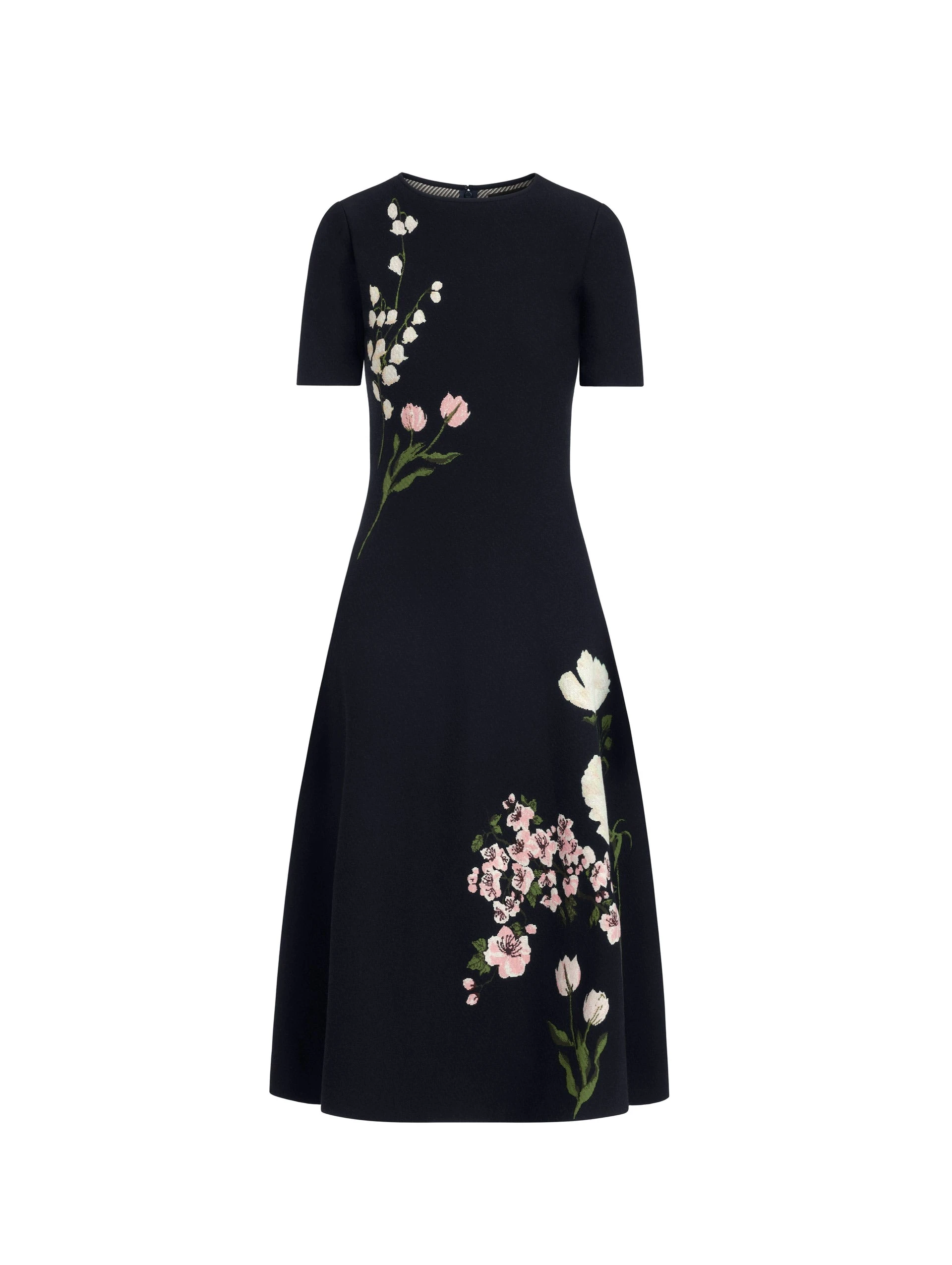 Oscar de la Renta Mixed Botanical Jacquard Dress | Dresses | Luxury Shoes Oscar de la Renta Mixed Botanical Jacquard Dress