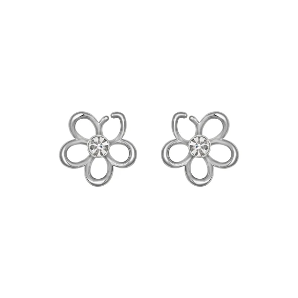 Oscar de la Renta O Flower Crystal Earrings