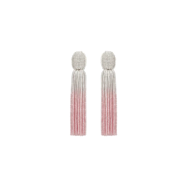 Oscar de la Renta Ombre Beaded Tassel Earrings