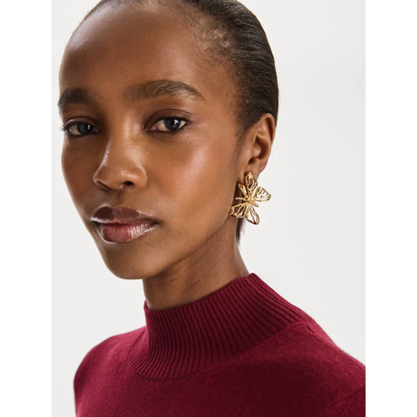 Oscar de la Renta Openwork Butterfly Clip-On Earrings, view 2