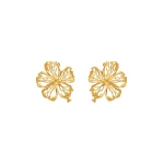 Oscar de la Renta Openwork Hibiscus Earrings