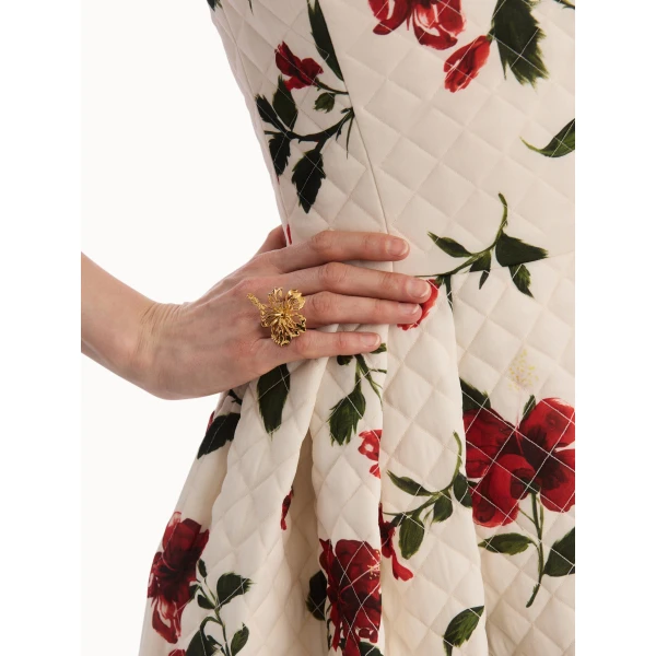 Oscar de la Renta Openwork Hibiscus Ring, view 2