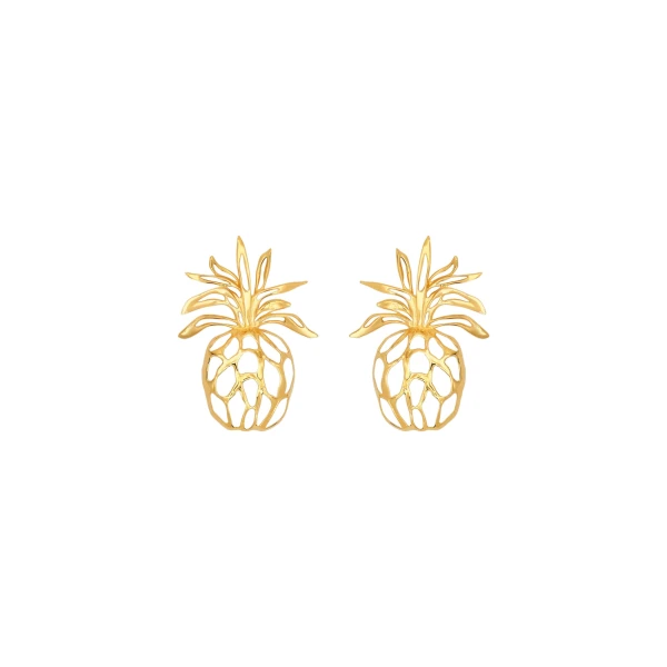 Oscar de la Renta Openwork Pineapple Clip-On Earrings