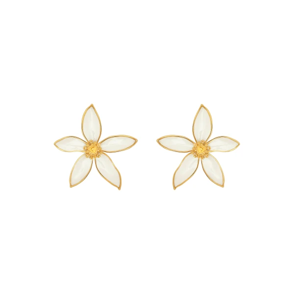 Oscar de la Renta Orange Blossom Clip-On Earrings