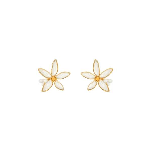 Oscar de la Renta Orange Blossom Earrings