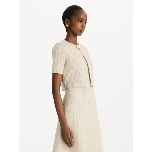 Oscar de la Renta Ottoman Cropped Cardigan
