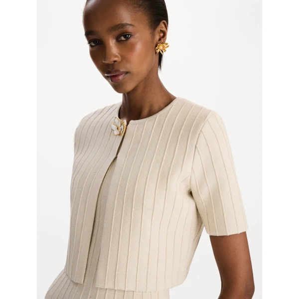 Oscar de la Renta Ottoman Cropped Cardigan