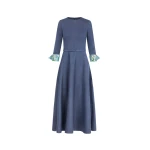 Oscar de la Renta Peony Cuff Wool Dress