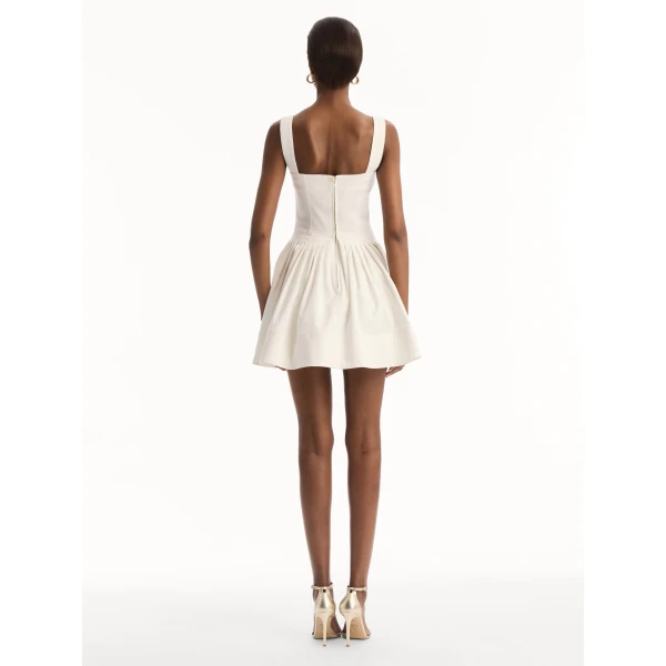 Oscar de la Renta Pineapple Appliqué Denim Dress, view 3