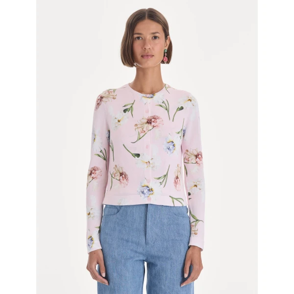 Oscar de la Renta Printed Twinset Cardigan