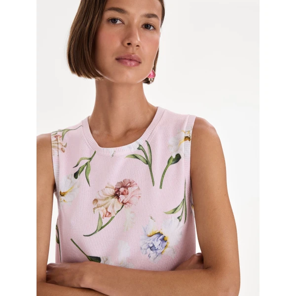 Oscar de la Renta Printed Twinset Tank