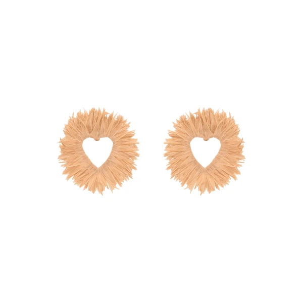 Oscar de la Renta Raffia Heart Earrings