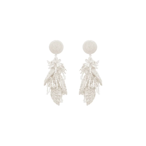 Oscar de la Renta Raffia Tassel Bouquet Clip-On Earrings