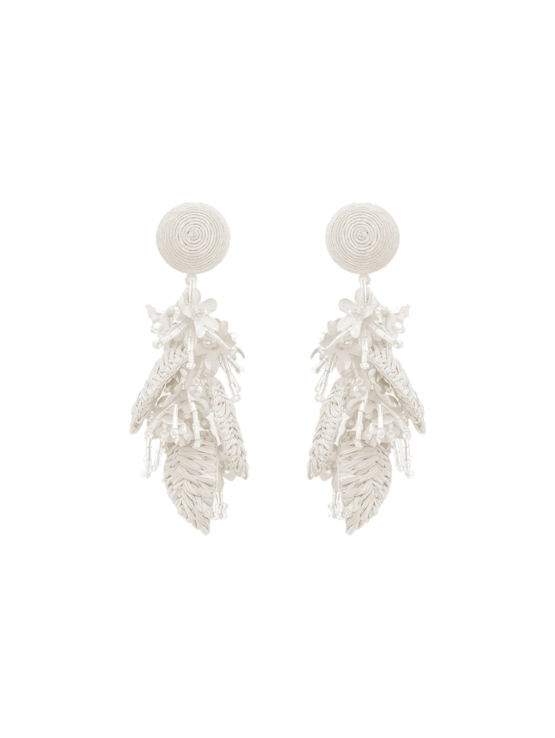 Oscar de la Renta Raffia Tassel Bouquet Clip-On Earrings | Jewelry | Luxury Shoes Oscar de la Renta Raffia Tassel Bouquet Clip-On Earrings