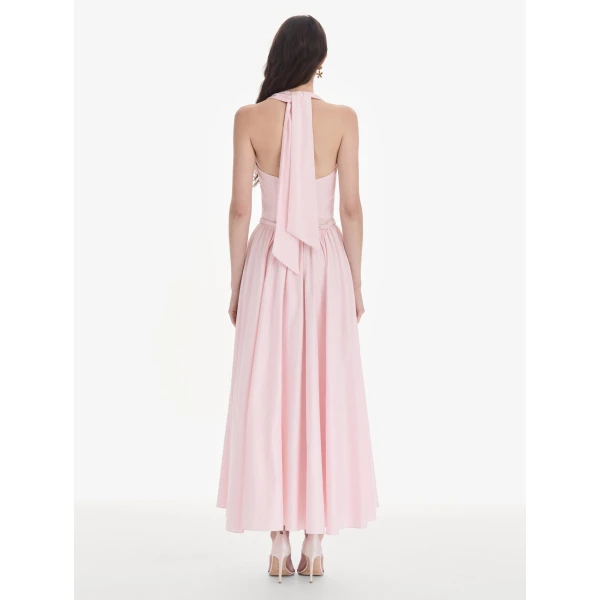 Oscar de la Renta Sleeveless Stretch Cotton Poplin Sateen Day Dress