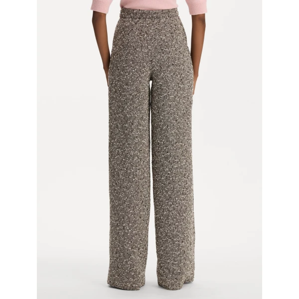 Oscar de la Renta Slubby Wool Tweed Gauze Pant