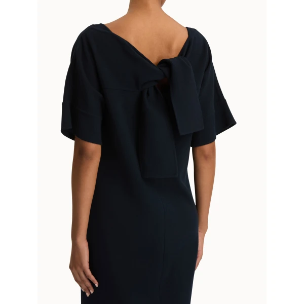 Oscar de la Renta Tie-Detailed Wool-Blend Shift Dress, view 4