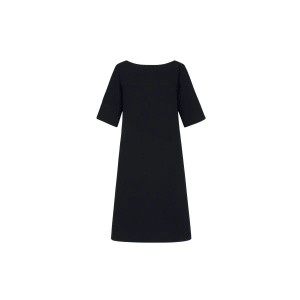 Tie-Detailed Wool-Blend Shift Dress