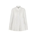 Oscar de la Renta Tiered Cotton Poplin Blouse