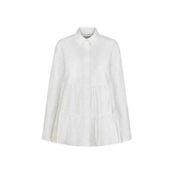Tiered Cotton Poplin Blouse
