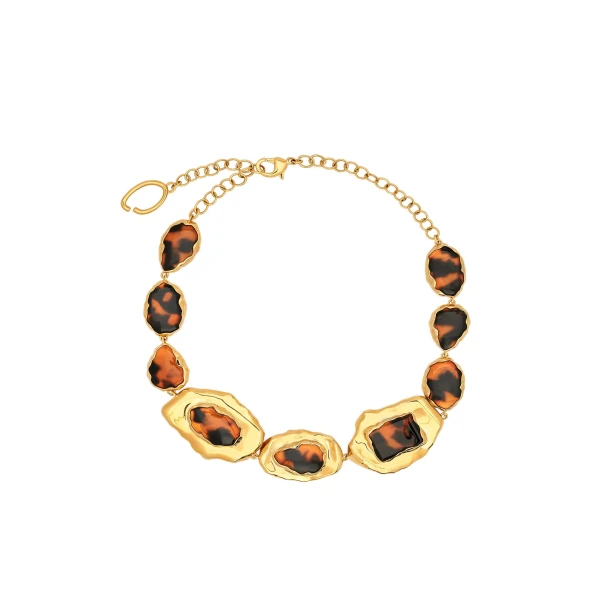 Tortoise Stone Collar Necklace