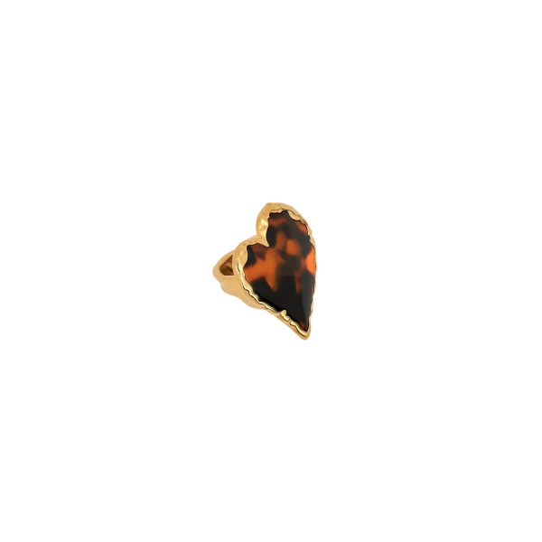 Tortoise Stone Heart Ring