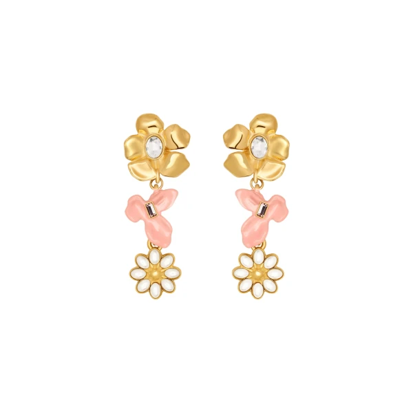 Wildflower Drop Clip-On Earrings