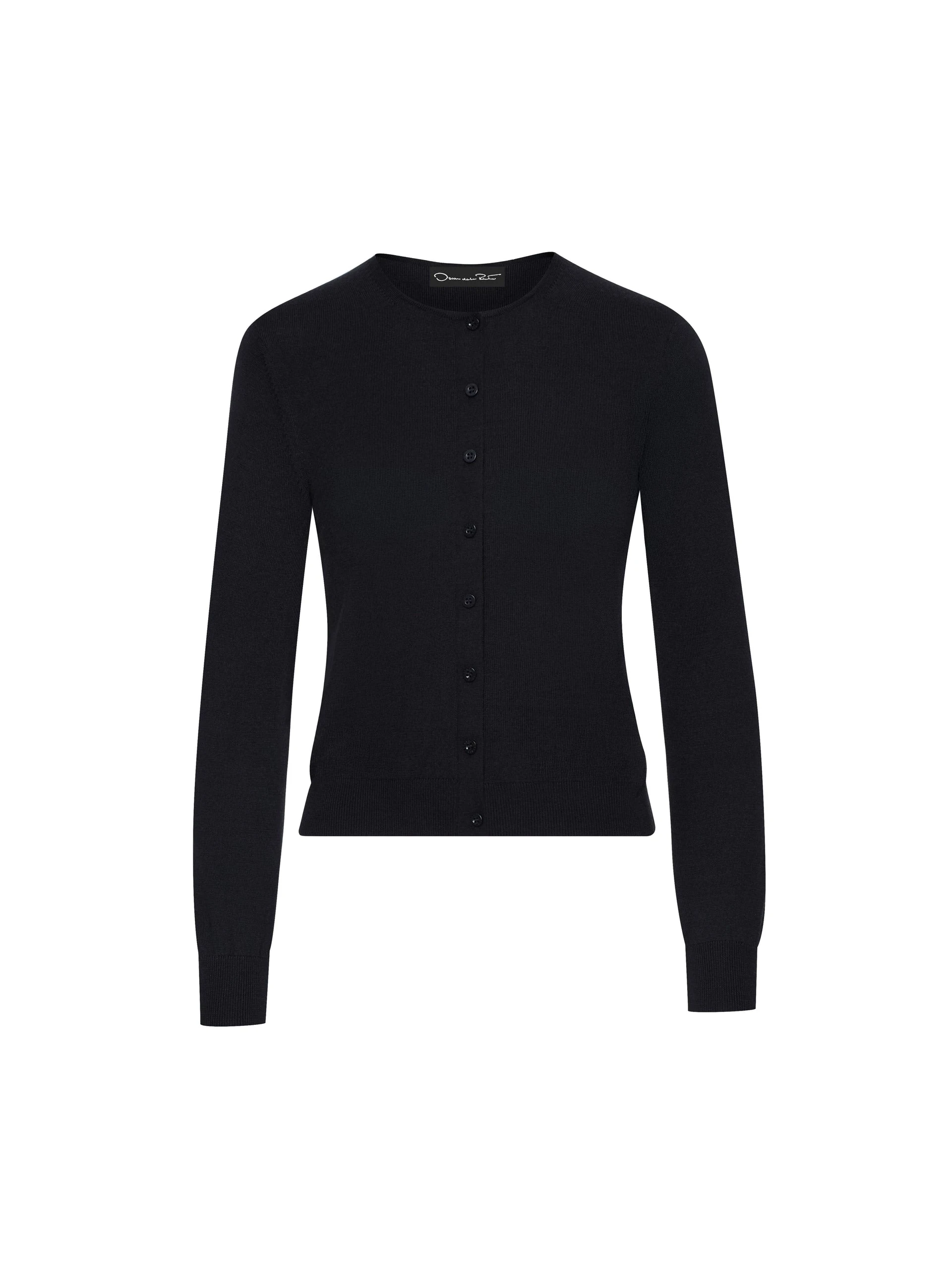 Oscar de la Renta Wool-Blend Cardigan in Navy | Knitwear | Luxury Shoes Oscar de la Renta Wool-Blend Cardigan in Navy