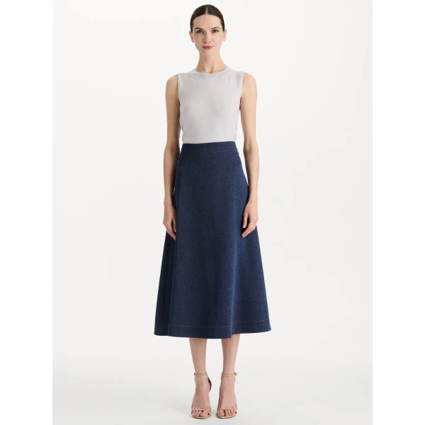 Oscar de la Renta Wool Midi Skirt, view 2