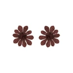 Oscar de la Renta Woven Raffia Flower Clip-On Earrings