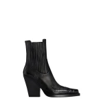 Paris Texas Dallas 100 Embroidered Ankle Boots in Carbone Leather | Luxury Shoes 