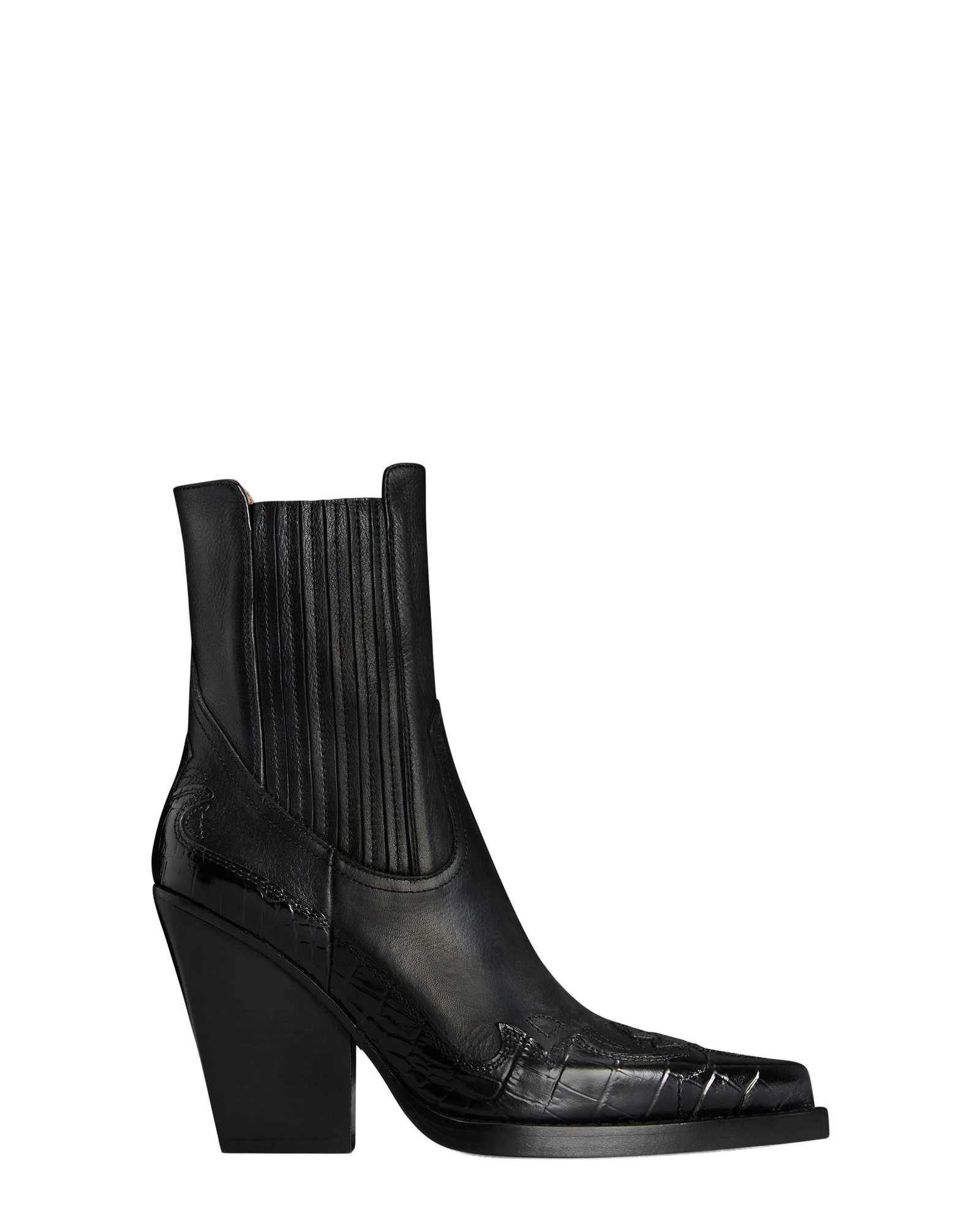 Paris Texas Dallas 100 Embroidered Ankle Boots in Carbone Leather Paris Texas Dallas 100 Embroidered Ankle Boots in Carbone Leather | Luxury Shoes