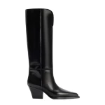 Paris Texas Jane 60 Boots in Black Brushed Leather | Luxury Shoes 
