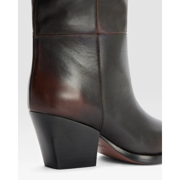 Paris Texas Jane 60 Boots in Rouge Noir Vintage-Effect Leather | Boots | Luxury Shoes 