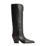 Paris Texas Jane 60 Boots in Rouge Noir Vintage-Effect Leather | Luxury Shoes 