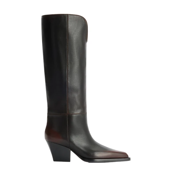 Jane 60 Boots in Rouge Noir Vintage-Effect Leather