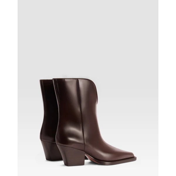 Paris Texas Jane 60 Mid-Calf Boots in Ebano Brushed Leather | Boots | Luxury Shoes 