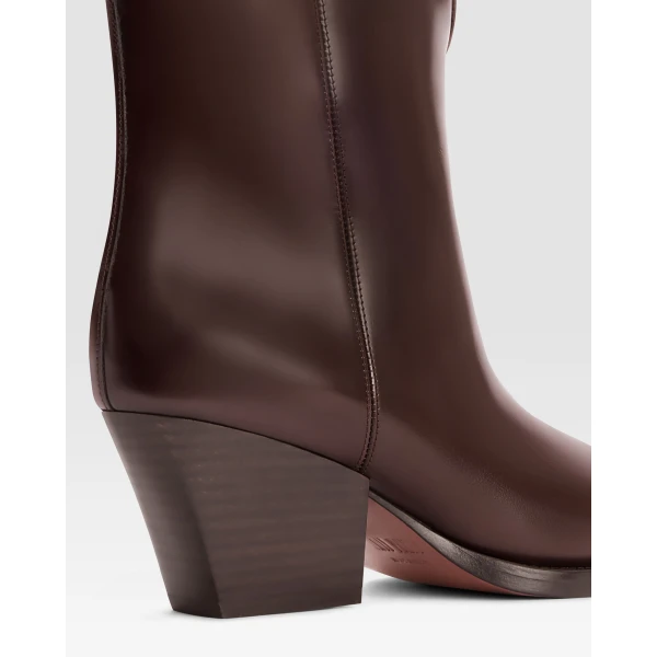 Paris Texas Jane 60 Mid-Calf Boots in Ebano Brushed Leather | Boots | Luxury Shoes 