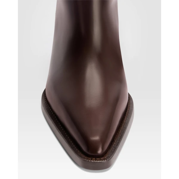 Paris Texas Jane 60 Mid-Calf Boots in Ebano Brushed Leather | Boots | Luxury Shoes 