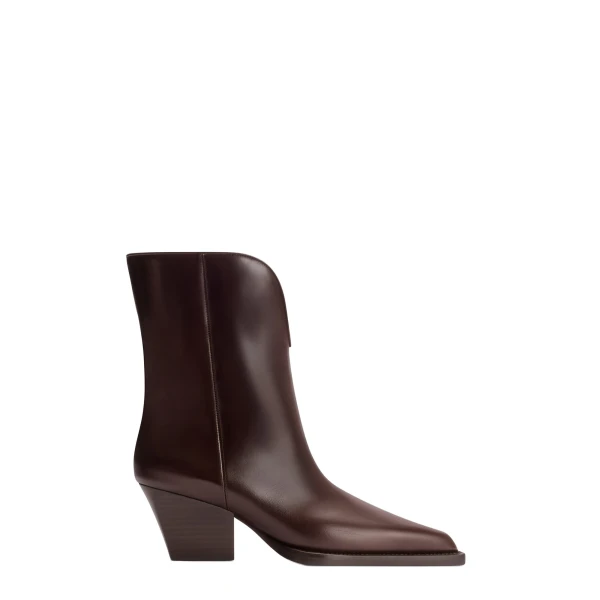 Jane 60 Mid-Calf Boots in Ebano Brushed Leather