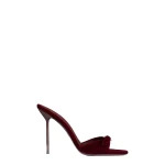Paris Texas Lidia 105 Buckle Mules in Deep Red Velvet | Luxury Shoes 