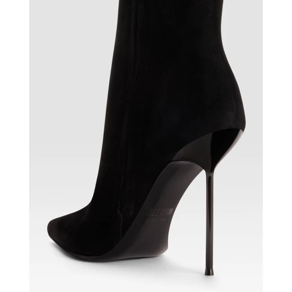 Paris Texas Lidia 105 Fur Boots in Black Suede | Boots | Luxury Shoes 