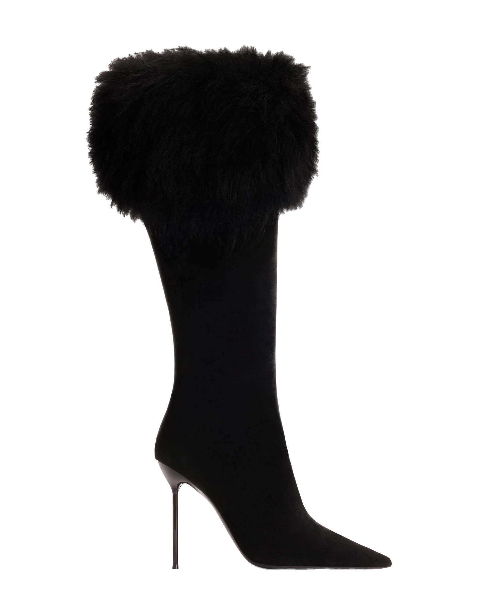 Paris Texas Lidia 105 Fur Boots in Black Suede Paris Texas Lidia 105 Fur Boots in Black Suede | Luxury Shoes