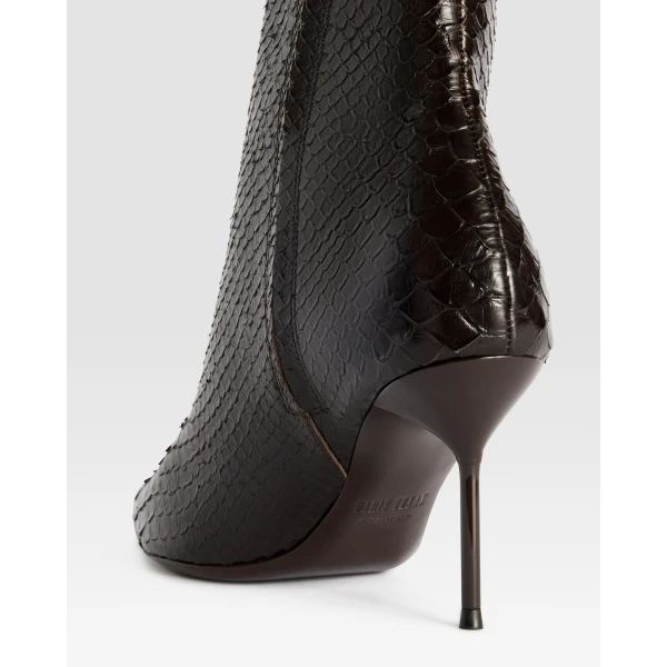 Paris Texas Lidia 70 Cut-Out Boots in Fondente Python-Print Leather | Boots | Luxury Shoes 