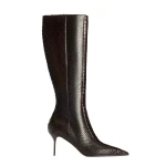 Paris Texas Lidia 70 Cut-Out Boots in Fondente Python-Print Leather | Luxury Shoes 