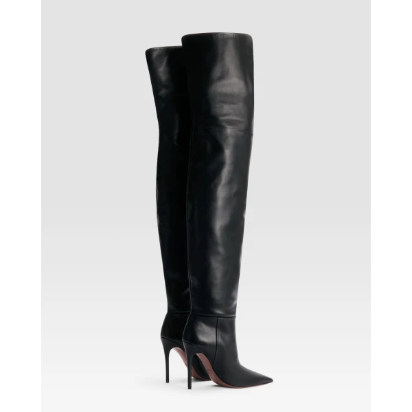 Paris Texas Vera 105 Over-the-Knee Boots in Black Leather | Boots | Luxury Shoes 