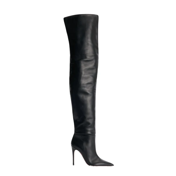 Vera 105 Over-the-Knee Boots in Black Leather