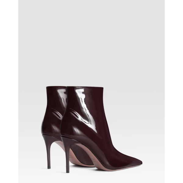 Paris Texas Vera 85 Ankle Boots in Dark Rouge Noir Patent Leather | Boots | Luxury Shoes 