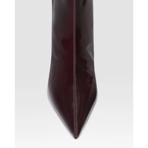 Paris Texas Vera 85 Ankle Boots in Dark Rouge Noir Patent Leather | Boots | Luxury Shoes 